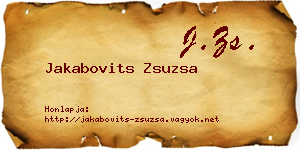 Jakabovits Zsuzsa névjegykártya